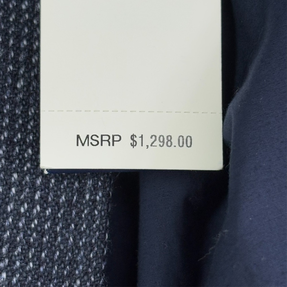 Polo Ralph Lauren Balmacaan Coat Mens 52R Navy Reversible Linen Wool Italy NWT - Picture 12 of 16